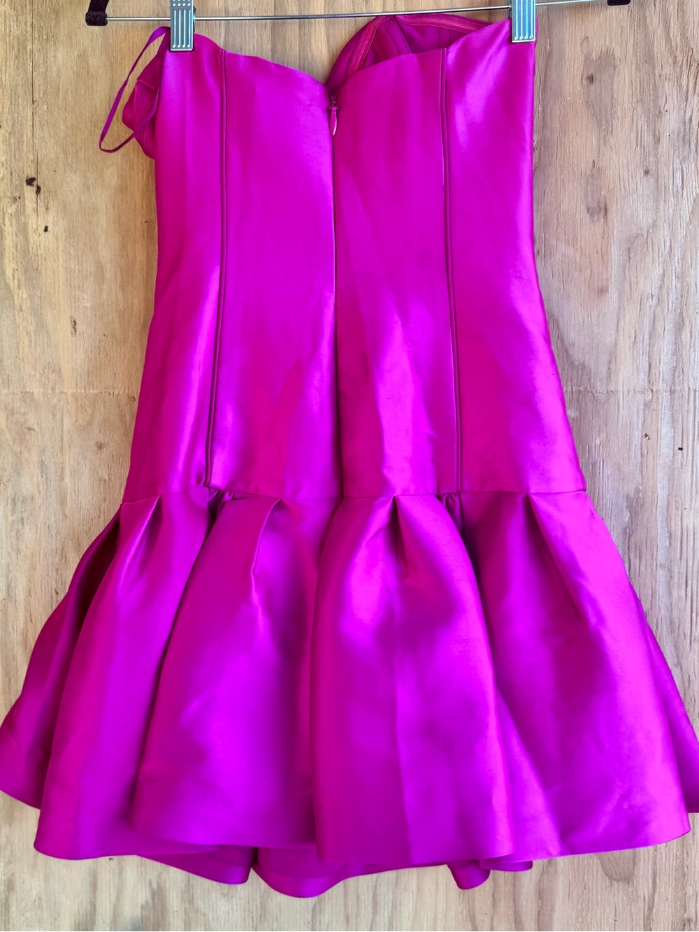 NICHOLAS Hot Pink Satin Strapless Mini Dress NWT US 2 - Picture 7 of 8